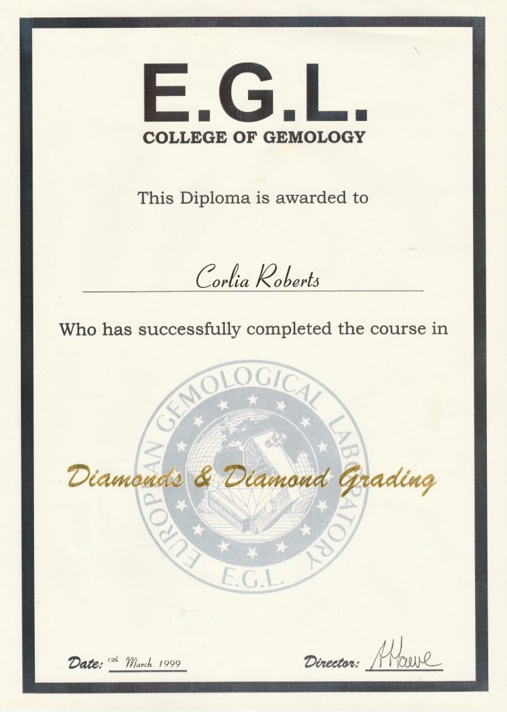 corlia roberts certificate