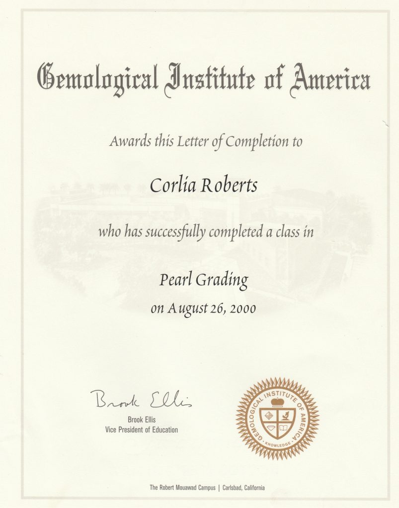 corlia roberts certificate