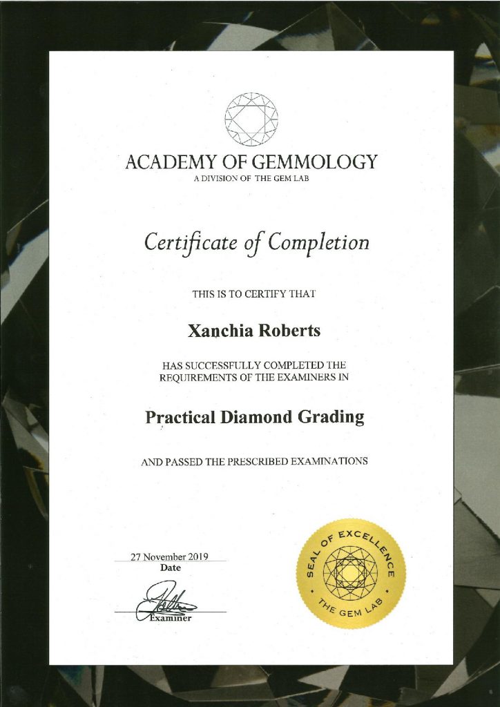 xanchia roberts certificate