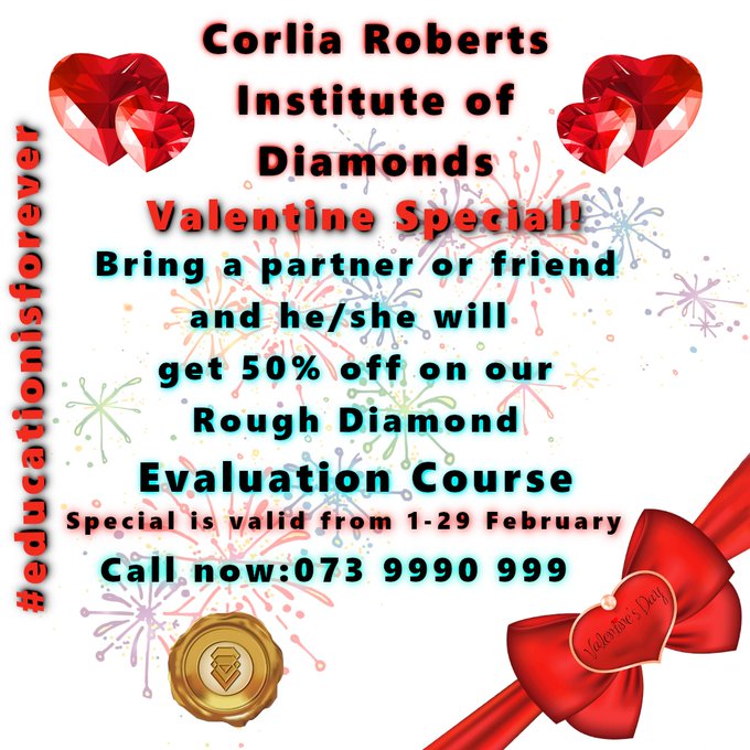 Enroll today for our Rough Diamond Course and your partner receives a 50% Valentines day discount